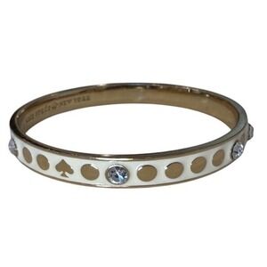 Kate Spade New York Spot the Spade White Gold Tone Bangle Bracelet Women Classic